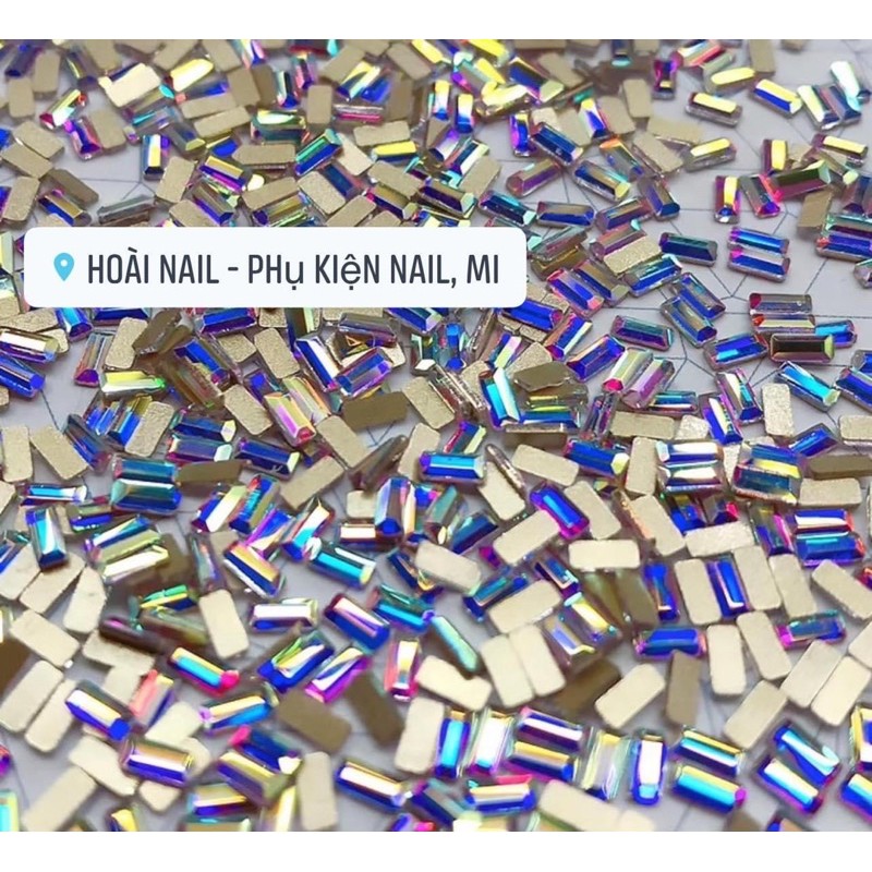 Set 100v đá chữ nhật bé xíu gắn móng phụ kiện nail