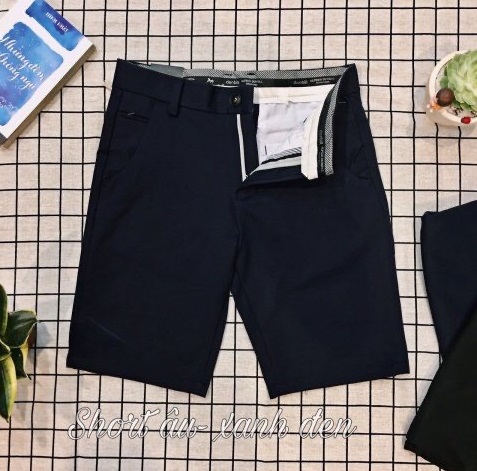 Quần Short Tây Âu Xanh Đen Cao Cấp