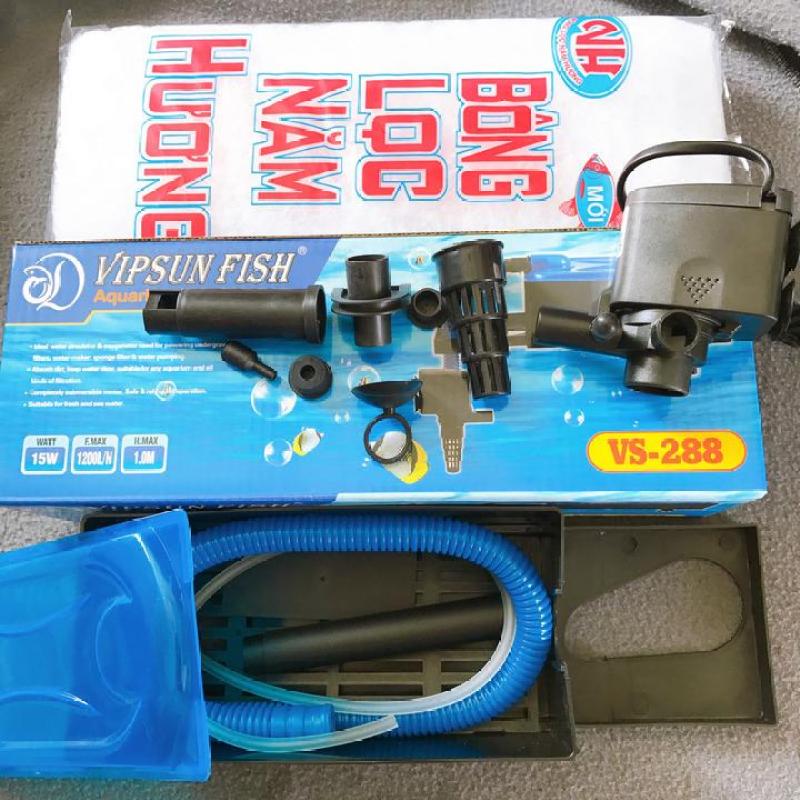 Trọn Bộ Máy Bơm 15W VS-288, AA-288 Cho Hồ Cá Cảnh 60-80cm, Đầy Đủ Dây Ống, Máng Lọc, Bông Lọc, Về Xài Ngay, Khỏi Suy Nghĩ .hehe.