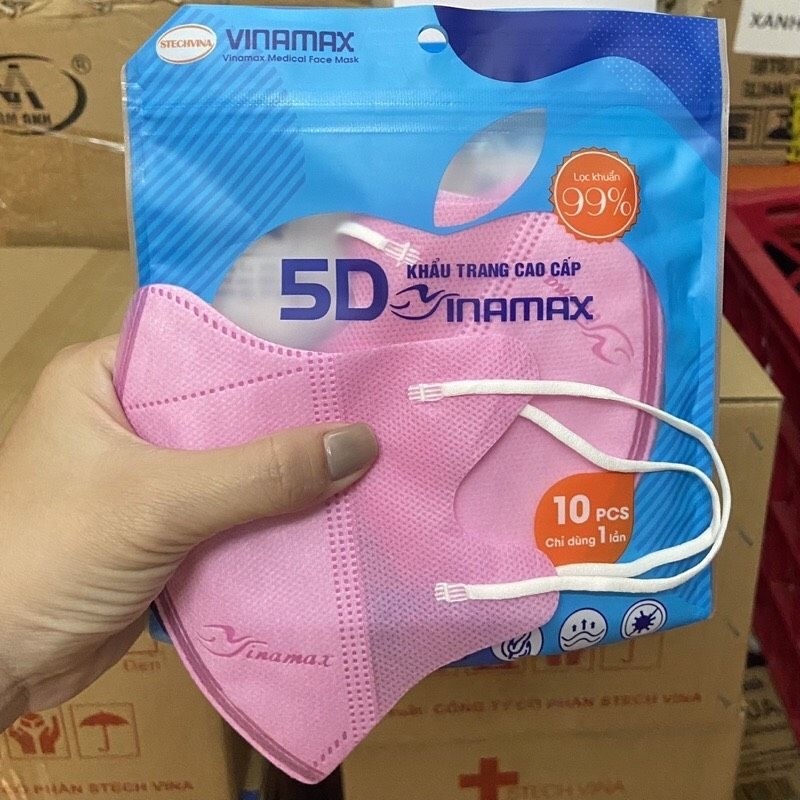 [ Set 200 Cái] Khẩu Trang 5D Vinamax , Hàng Cao Cấp