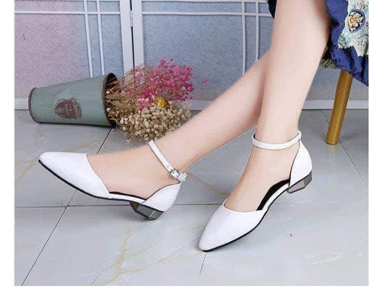 Giày bít mũi da mềm gót cao 3p