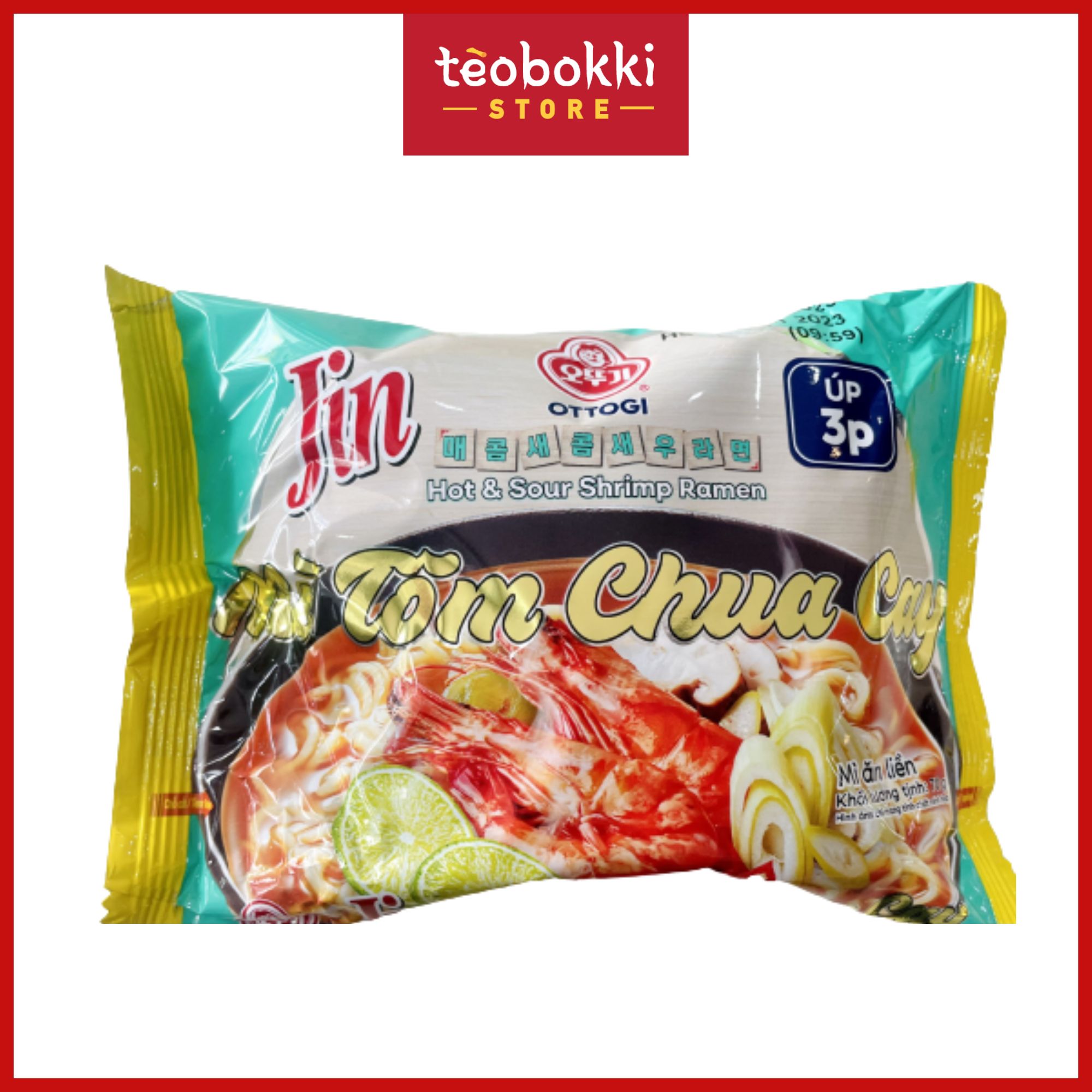 Mì Jin vị tôm chua cay Ottogi gói mini 70g