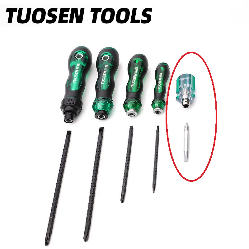 Tuốc nơ vít tô vít, Bộ tua vít 2 đầu (+ và -)Tuosen (3inch, 5inch, 6inch) - có từ tính, có chốt chống đảo chiều