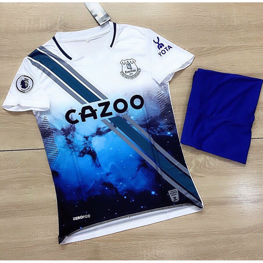 Bộ quần áo đá bóng đội Everton vải thun Thái
