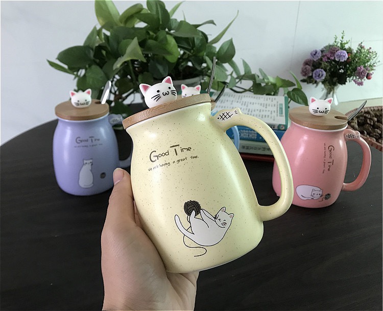 Ly Sứ Cao Cấp Nắp Gỗ Dễ Thương