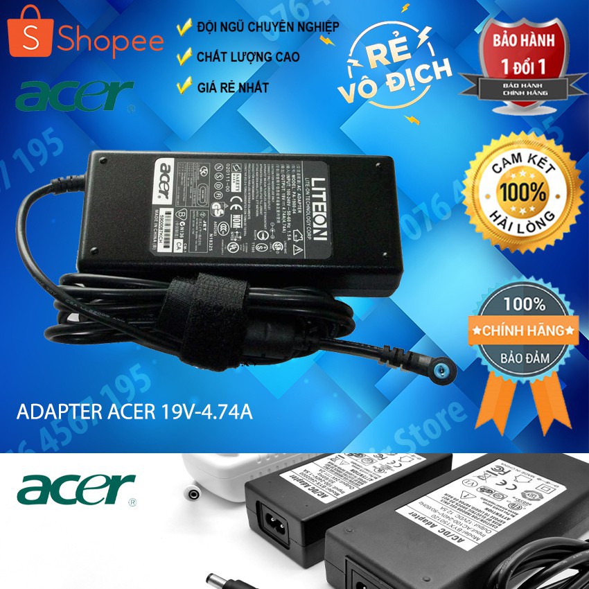Sạc laptop Acer 19V - 4.74A (90W)