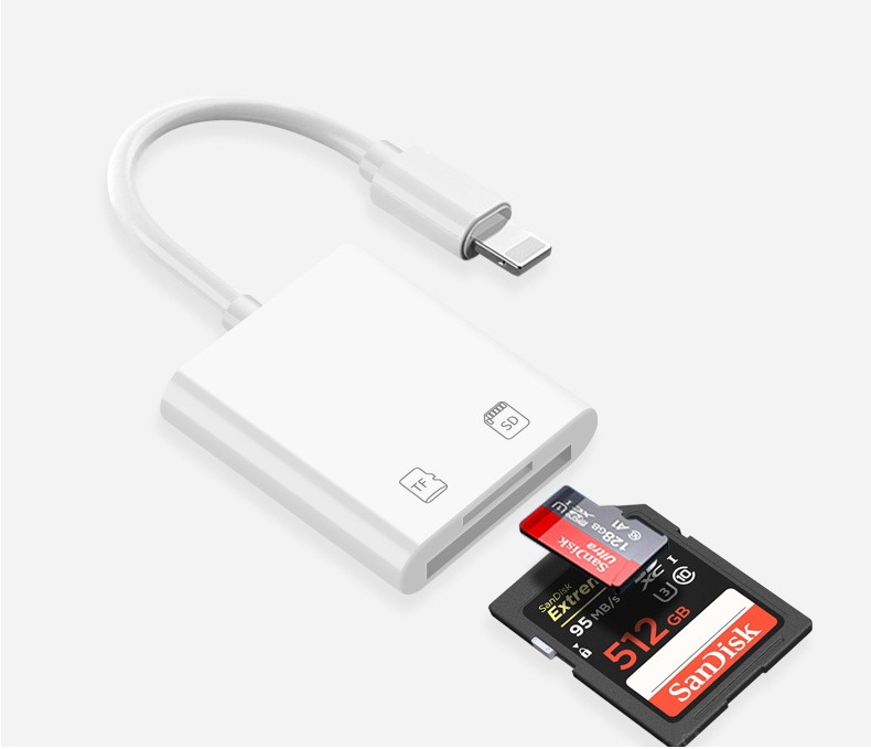 Đầu đọc thẻ nhớ SD/Micro SD có đầu cắm lightning cho iPhone/iPad