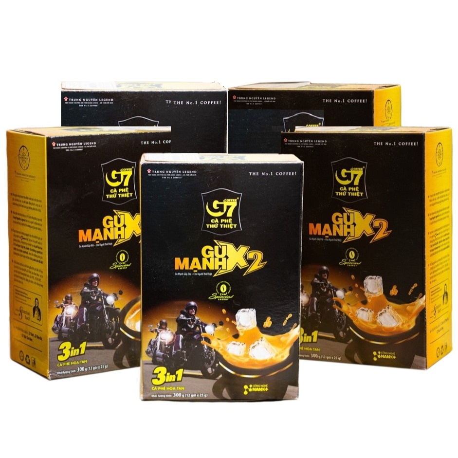 Cà phê G7 Gu Mạnh X2 3in1 Trung Nguyên - Combo 5 hộp