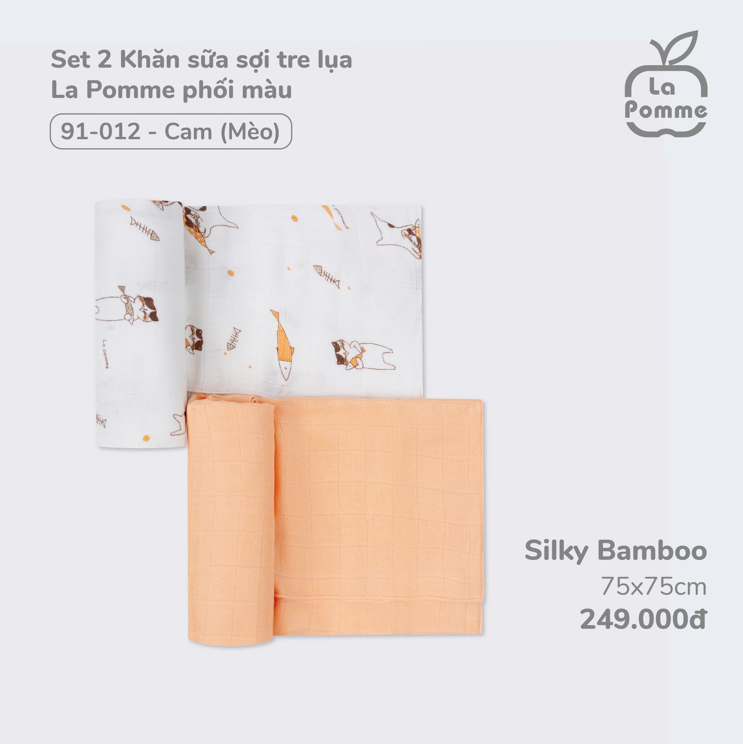 Khăn đa năng sợi tre lụa Lapomme cho bé