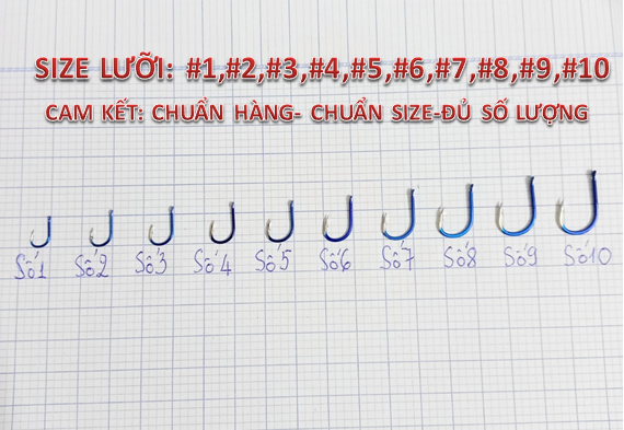 [50 cái]Lưỡi câu cá  bkk siêu rẻ , siêu bén (có nghạnh) size #1- #10 [ĐAM MÊ CÂU ĐÀI]