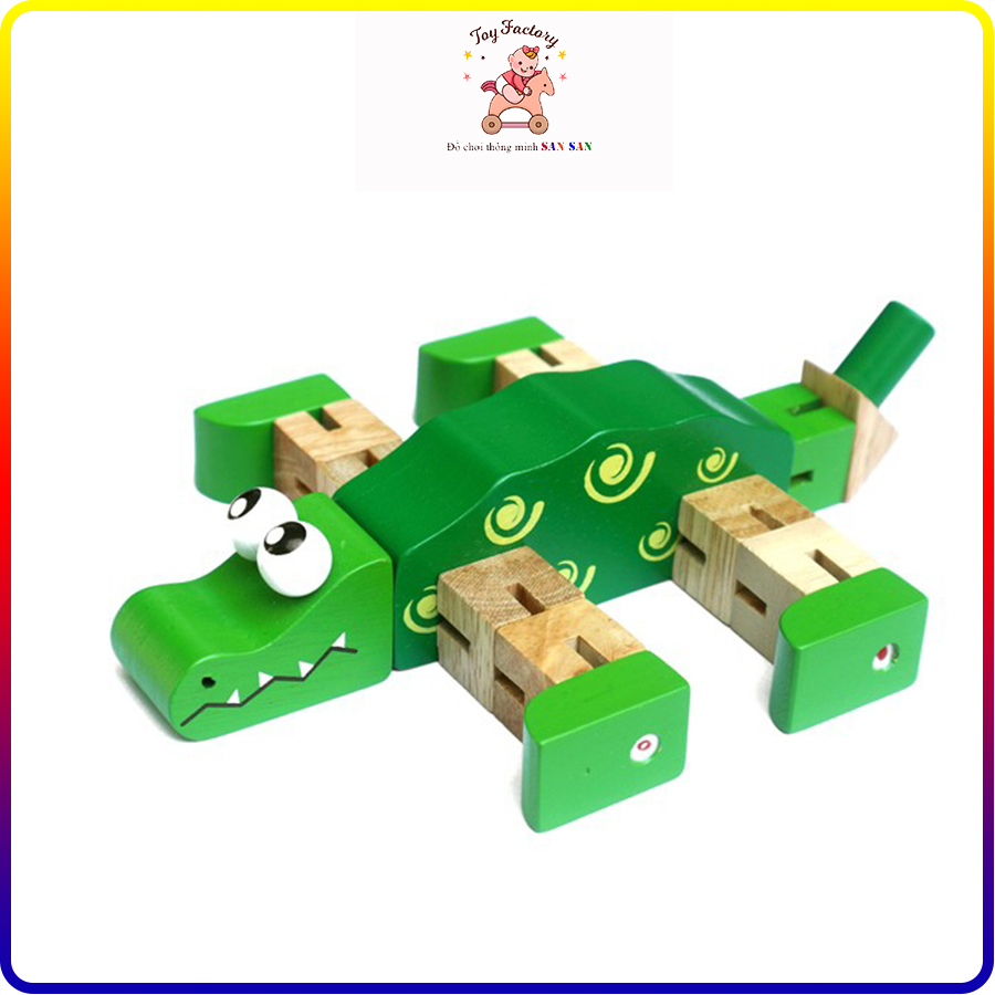 [Hoàn Tiền 10%]Cá sấu luồn thun - Đồ chơi gỗ Winwintoys