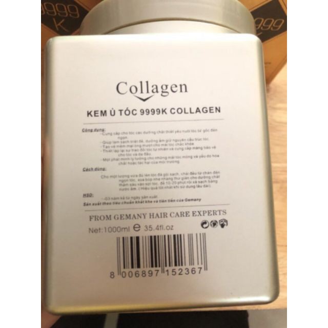Kem hấp ủ tóc collagen 24k MTN 1000ml