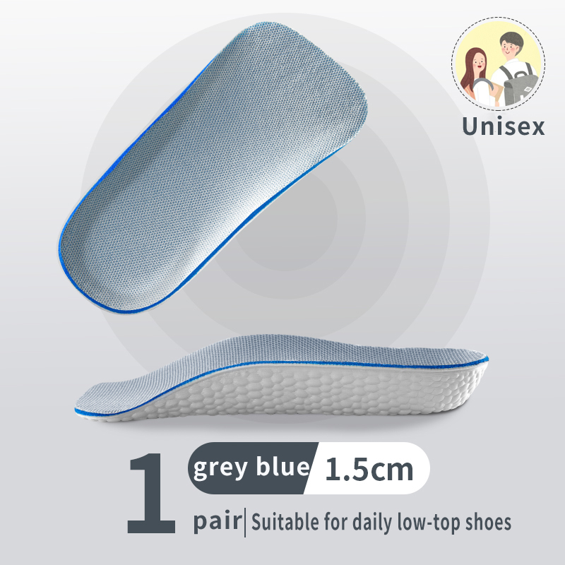 1.5-3.5cm vô hình chiều cao tăng đế chỉnh hình vòm hỗ trợ đế mềm đàn hồi ánh sáng trọng lượng cho nam giới phụ nữ giày miếng đệm