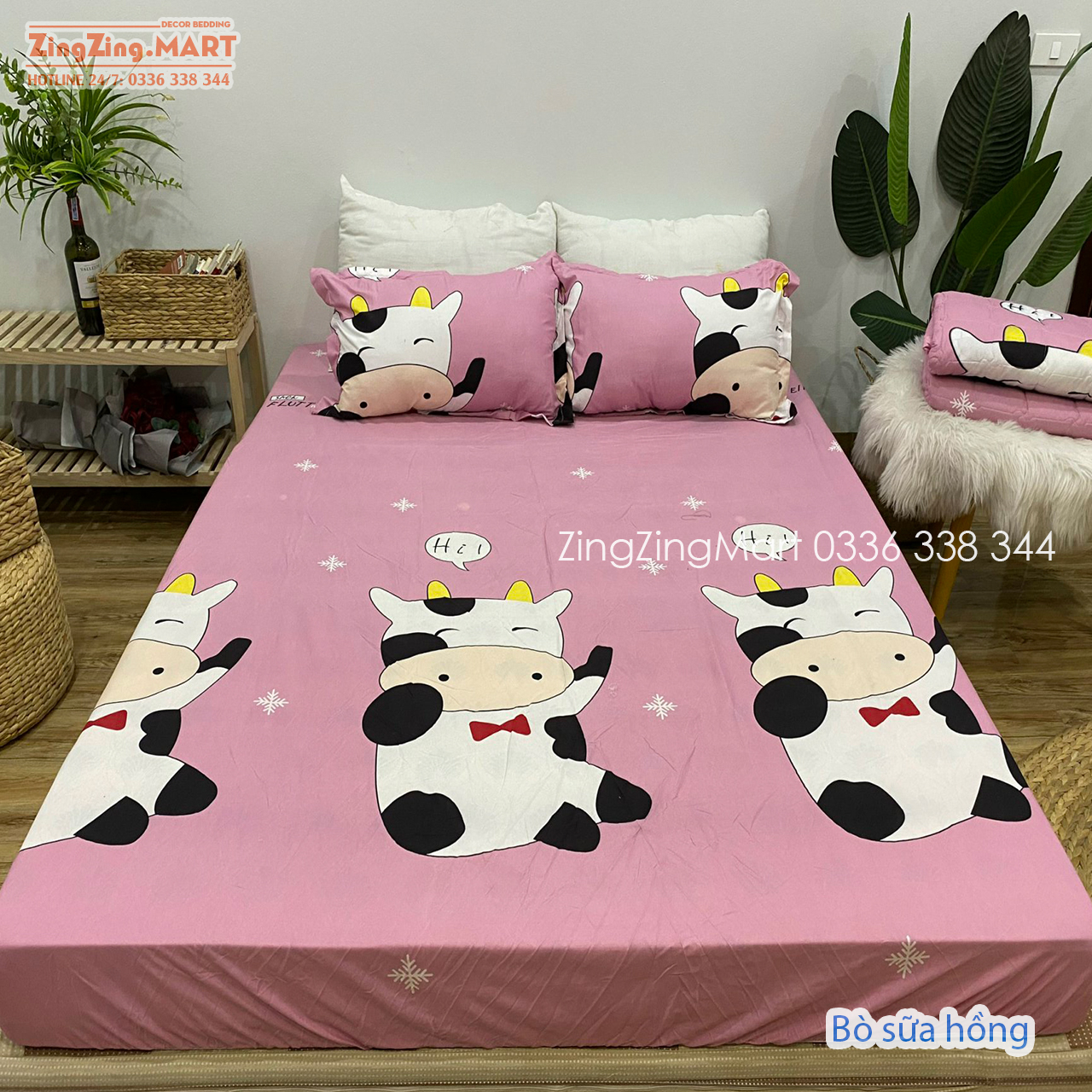Ga trải giường, ga chun bọc nệm, bộ ga gối trải giường chất cotton poly nhiều kích thước