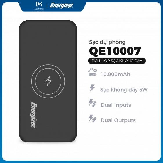 Sạc dự phòng Energizer 10,000mAh /3.7V Li-Polymer - QE10007 -...