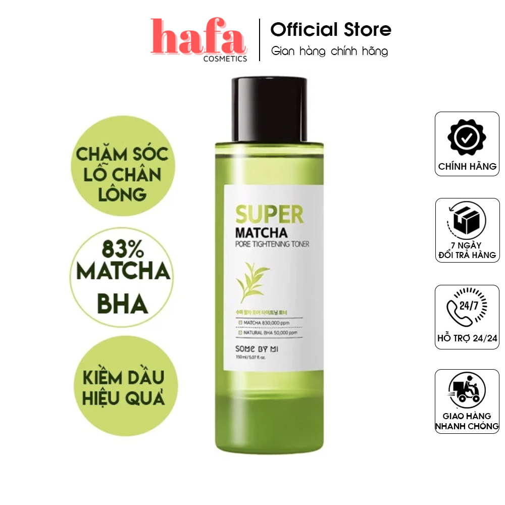 Nước Hoa Hồng Dịu Nhẹ, Se Khít Lỗ Chân Lông Chiết Xuất Trà Xanh Some By Mi Super Matcha Pore Tightening Toner _ Some By Mi Chính Hãng