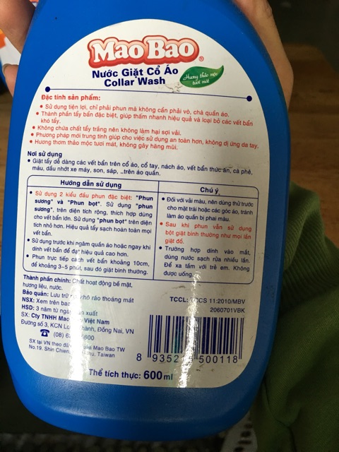 Nước Giặt Cổ Áo Mao Bao