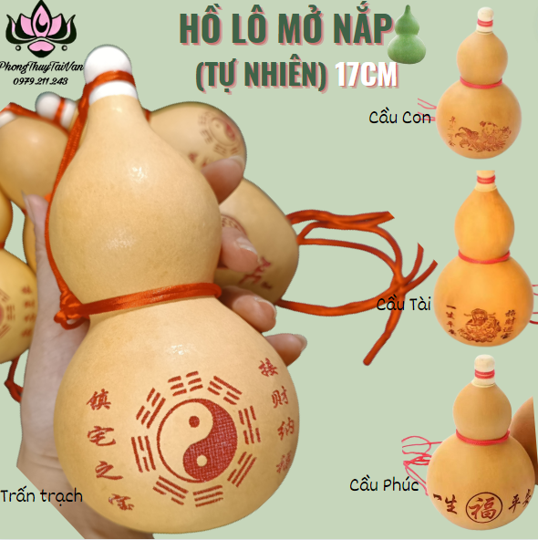 Hồ lô bầu bát quái,cầu con,cầu bình an,cầu tàicao 17cm