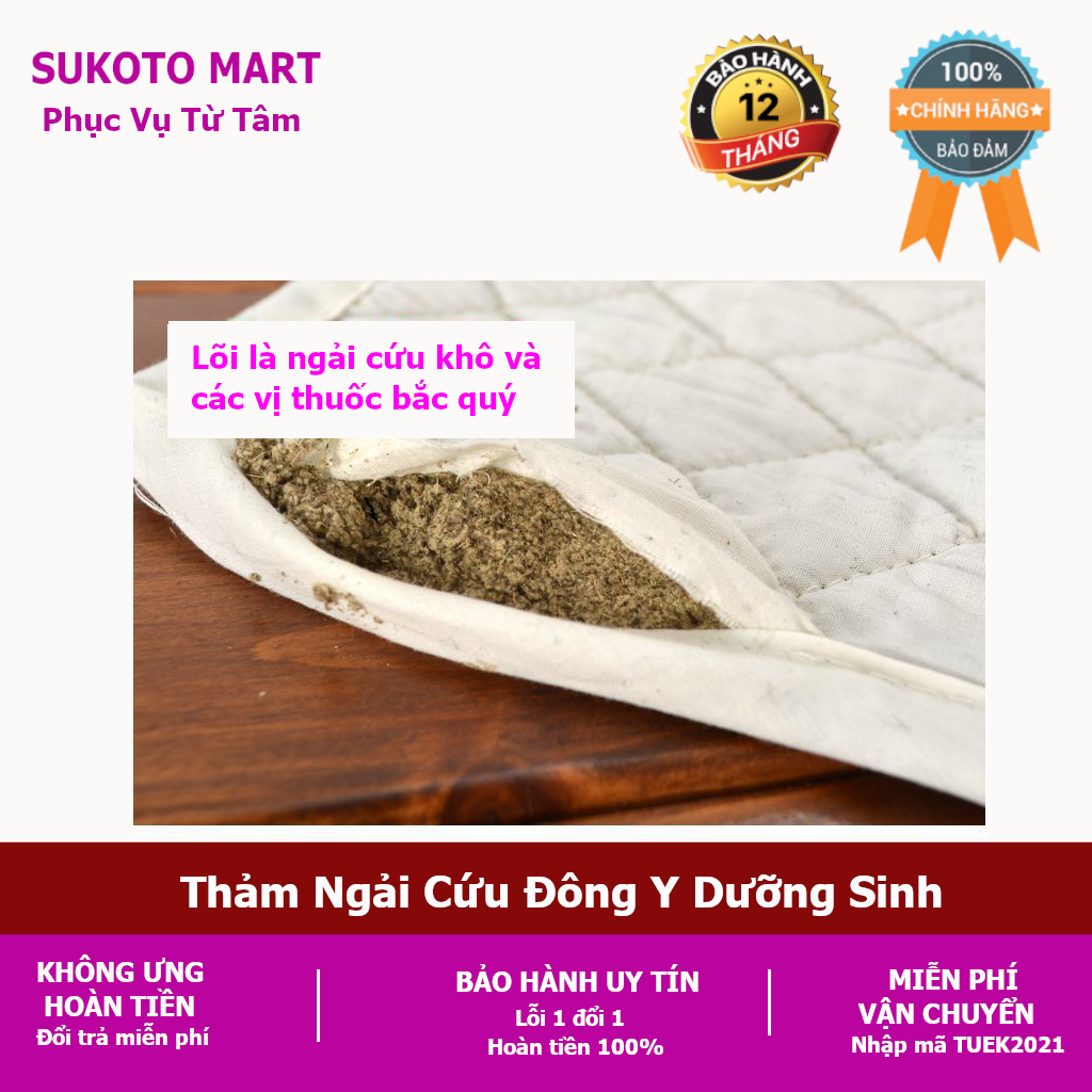 Thảm Ngải Cứu Đông Y Chườm Nhiệt Cao Cấp- Quà Tặng Mẹ, Sinh Nhật Bố, Giảm Đau Mỏi, Ngủ Ngon - Sukoto Vietnam