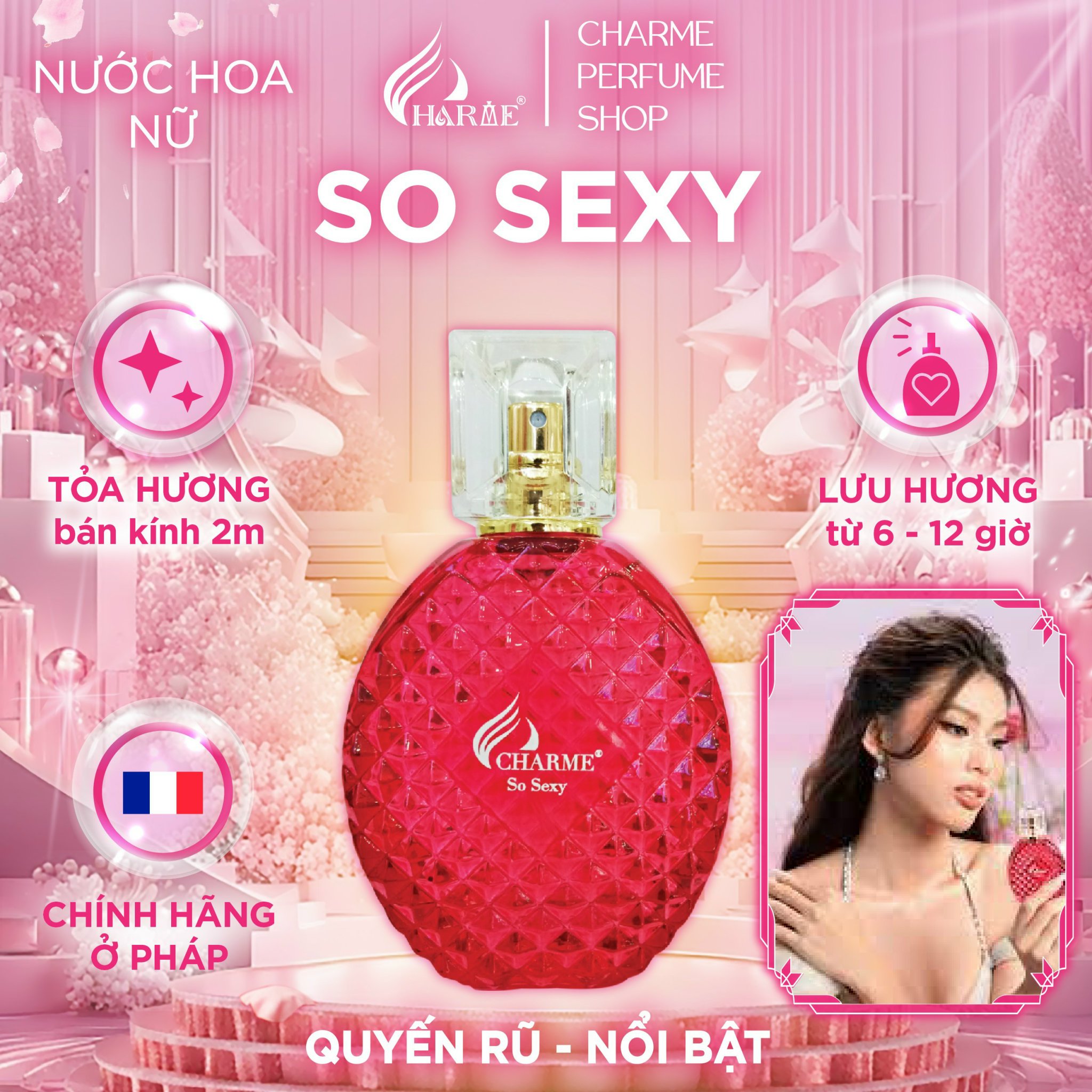 Nước hoa nữ charme so sexy 50ml quyến rũ, hiện đại_nước hoa chính hãng