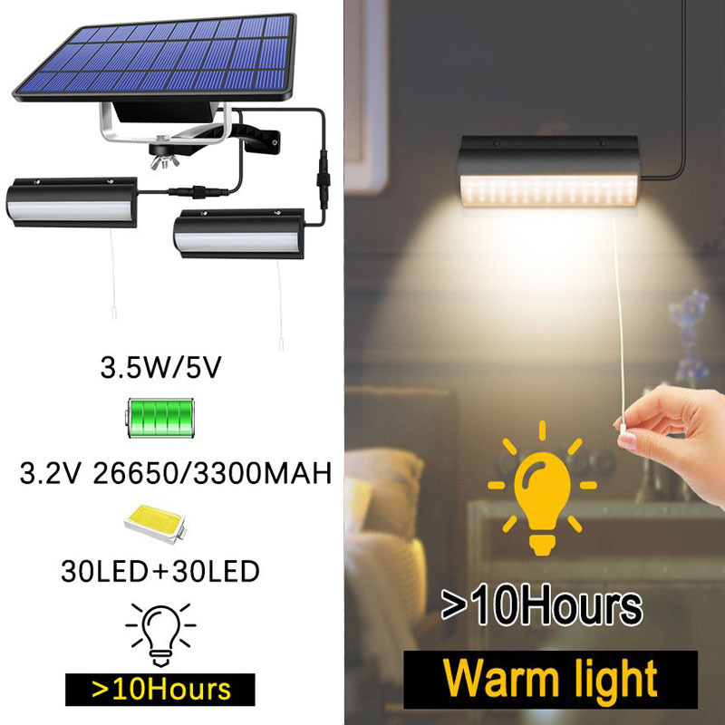 Miễn phí vận chuyển cod đèn sân vườn ngoài trời năng lượng mặt trời đèn cảm ứng trong nhà ngoài trời chống thấm một cho hai đèn tường dây rút mới