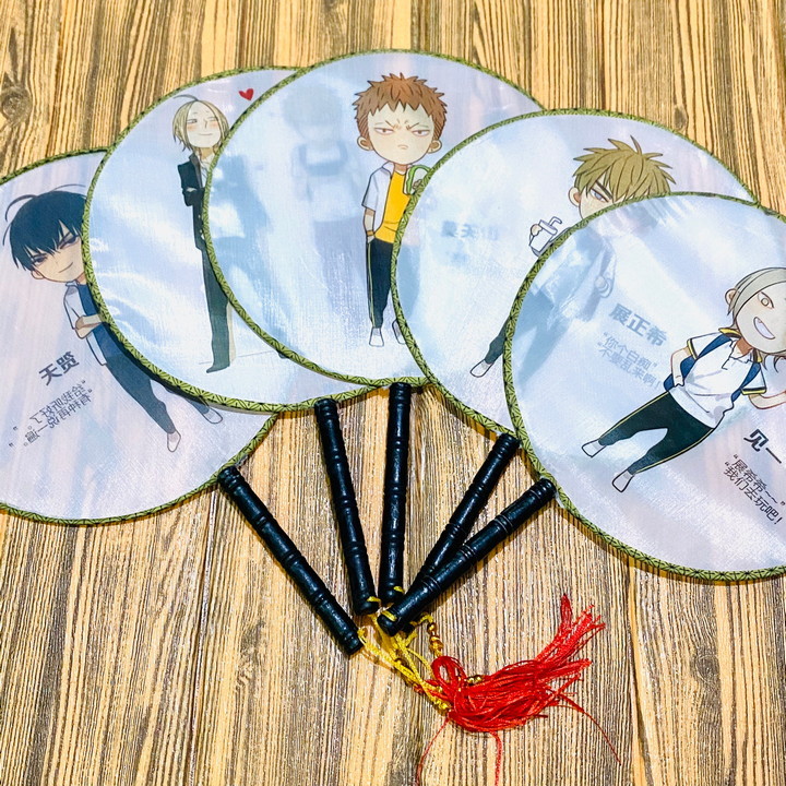 Quạt tròn 19 days OLD XIAN TANJIU phong cách cổ trang quạt cầm tay cổ trang cổ điển cosplay in hình anime chibi