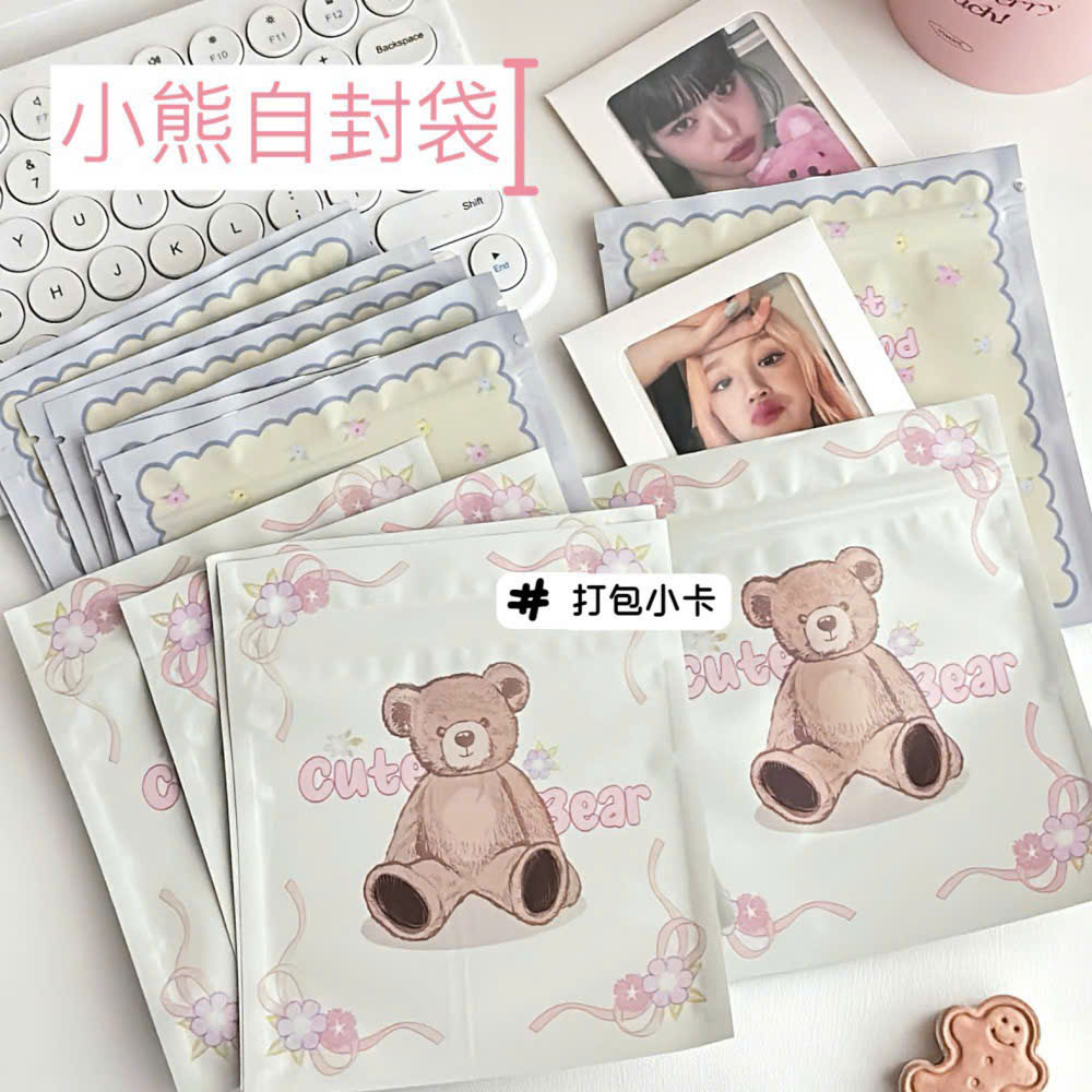 (CC - HCM) SET 10 TÚI ZIP GẤU NƠ CUTE SIZE 13*15CM EVE Story