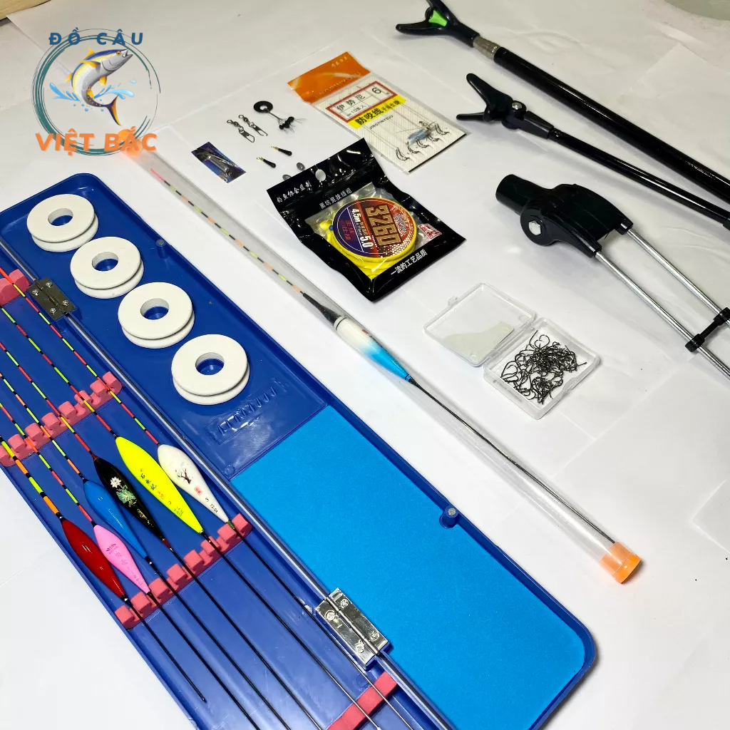 Hộp đựng phao xanh 45cm câu cá tặng kèm phụ kiện như hình giá rẻ chuyên câu đơn câu đài