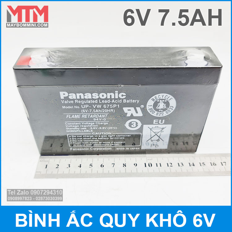 Bình ắc quy khô 6V 7.5Ah