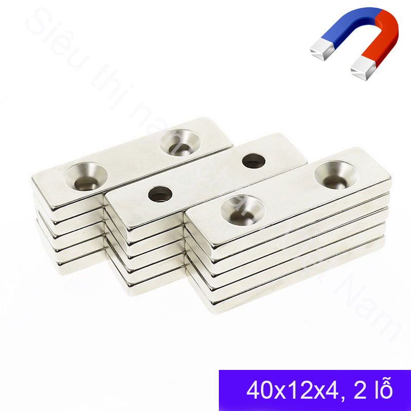 combo ( 5 viên nam châm 40x12x4 vát 2 lỗ)