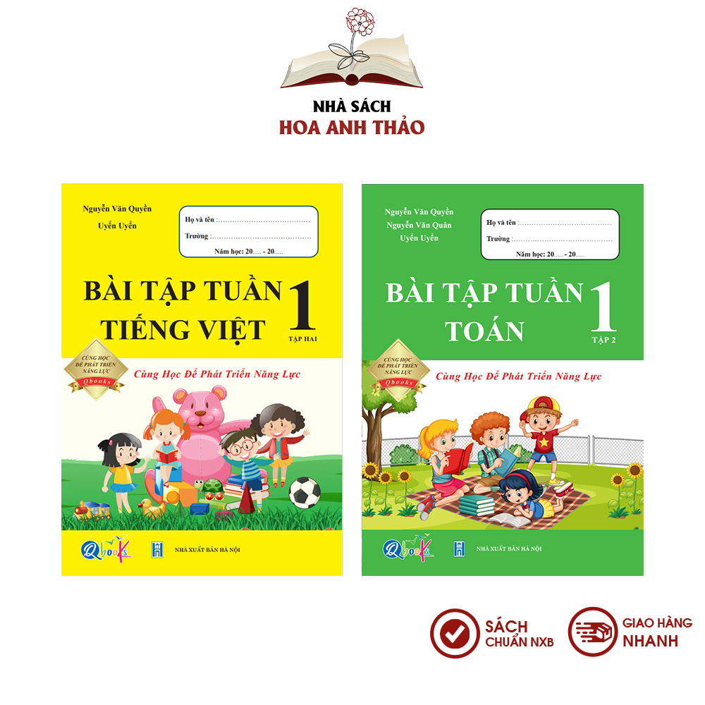 Sách - Bài tập tuần toán và tiếng việt lớp 1 học kỳ 2 Cùng phát triển năng lực Bộ 2 quyển - Combo 2 quyển