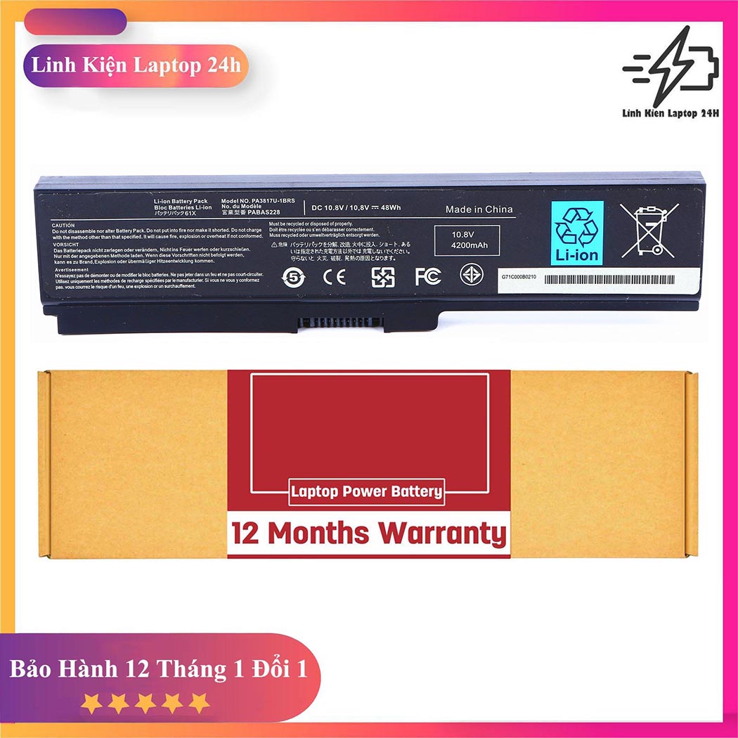 Pin laptop toshiba satellite c600 c640 c645 c650 c655 c660 c670 c675, satellite pro l510 l630 l640 l670 l770 t110 t130