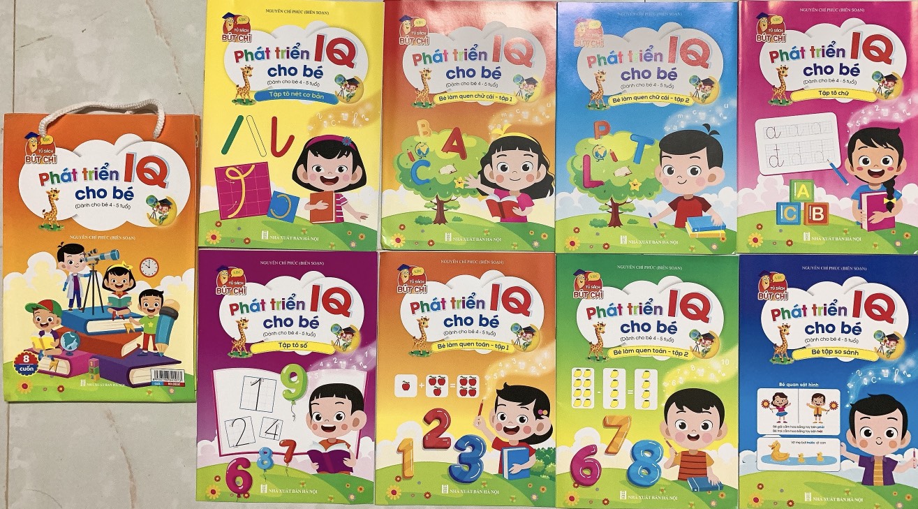 Sách - Phát triển IQ cho bé dành cho trẻ 4-5 tuổi (túi 8 quyển)