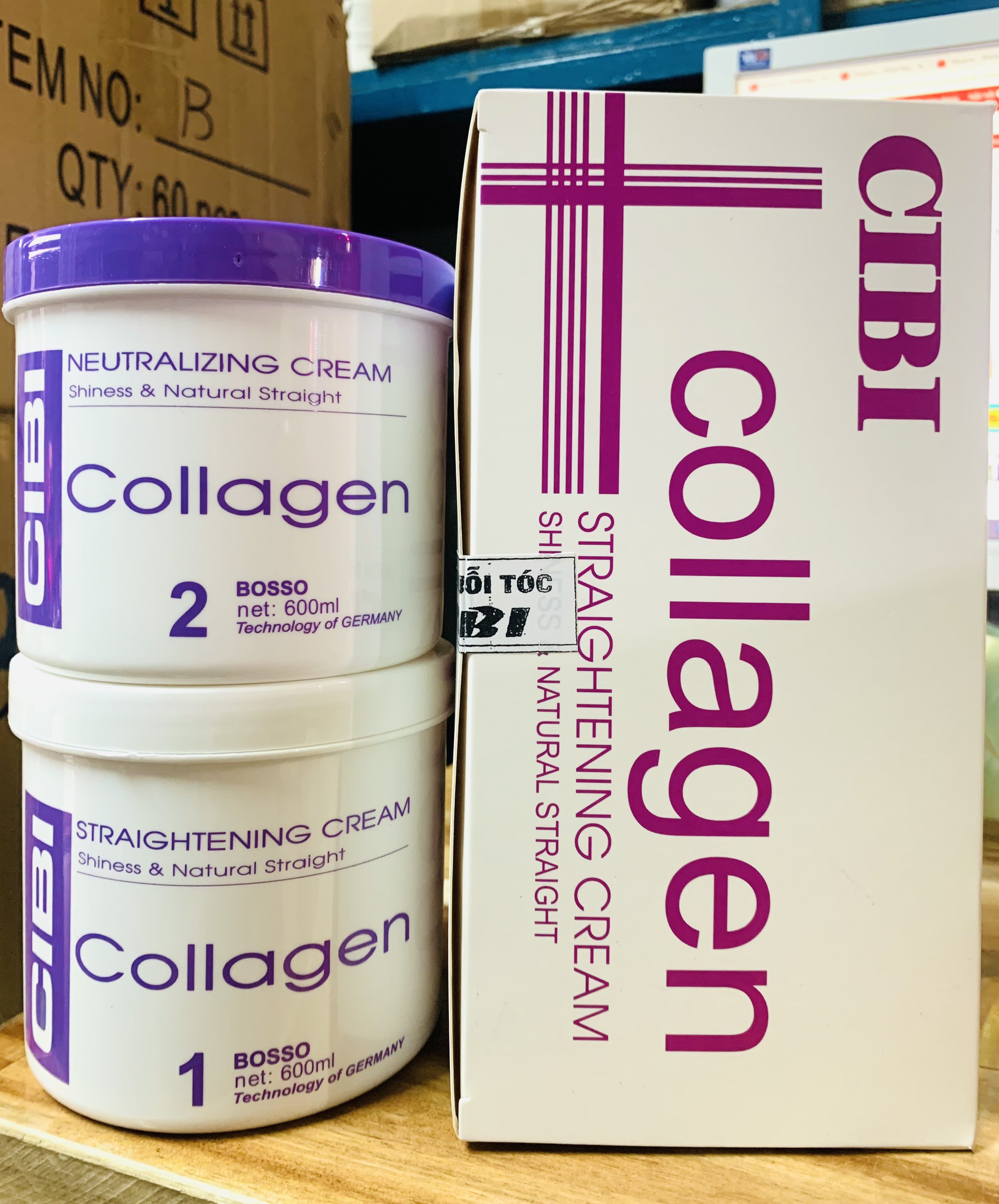 Kem duỗi tóc cibi collagen, phục hồi tóc, số x 500ml