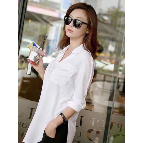 Áo Sơ Mi Xẻ Tà Xinh Xắn