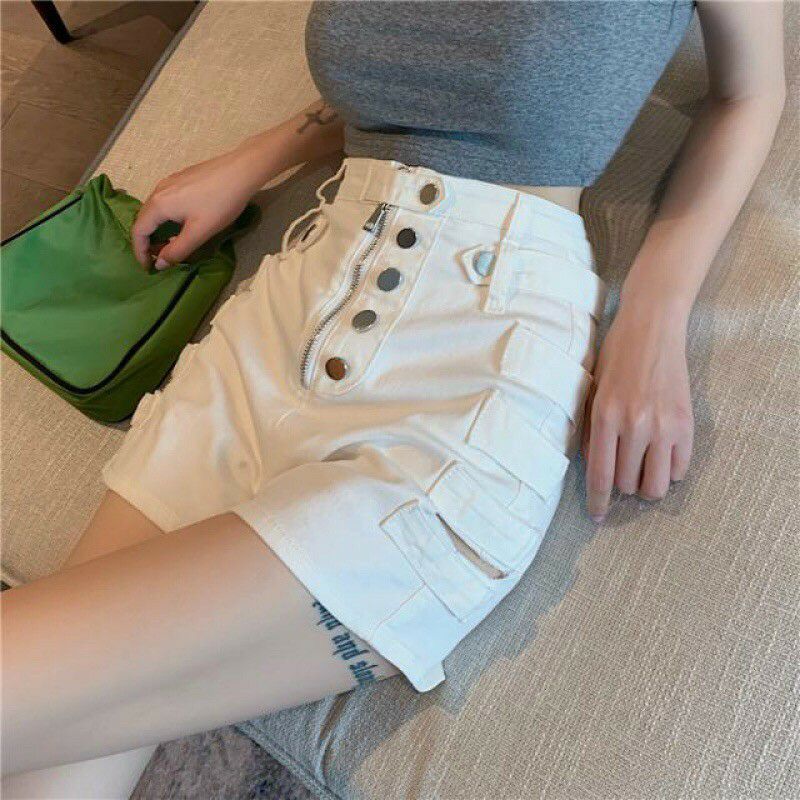 (UN) QUẦN KAKI LƯNG CAO PHỐI KIỂU NÚT SIÊU LẠ, 3 SIZE