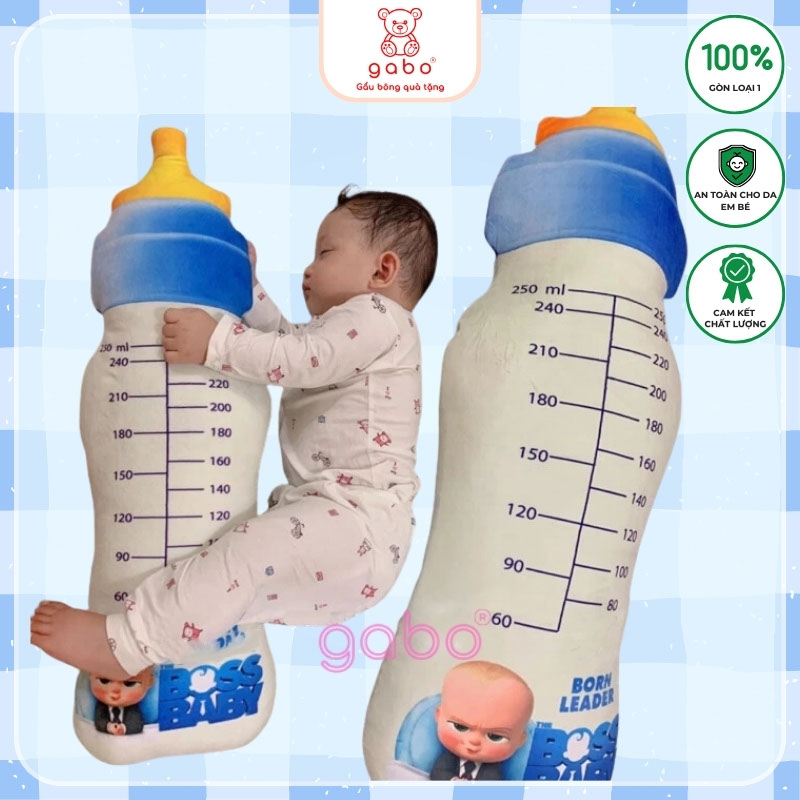 Gối ôm 3d Bình sữa 70cm, Gấu bông bình sữa 3d thú nhồi bông quà tặng cho bé cute