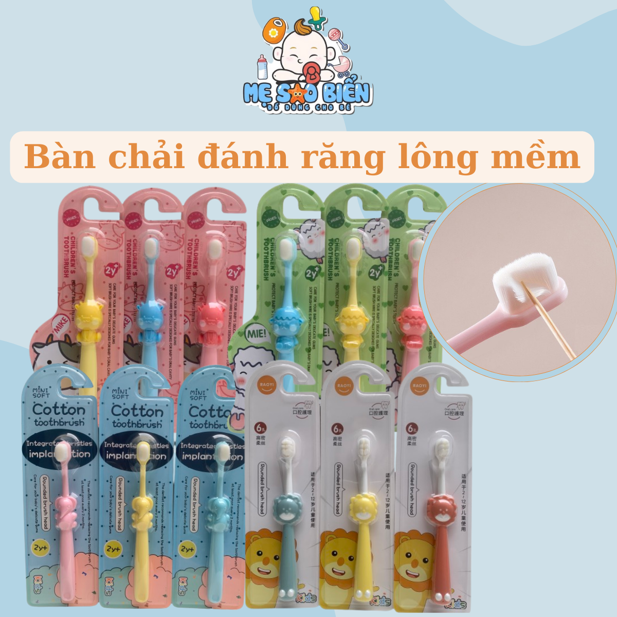 Bàn chải đánh răng lông mịn cho bé
