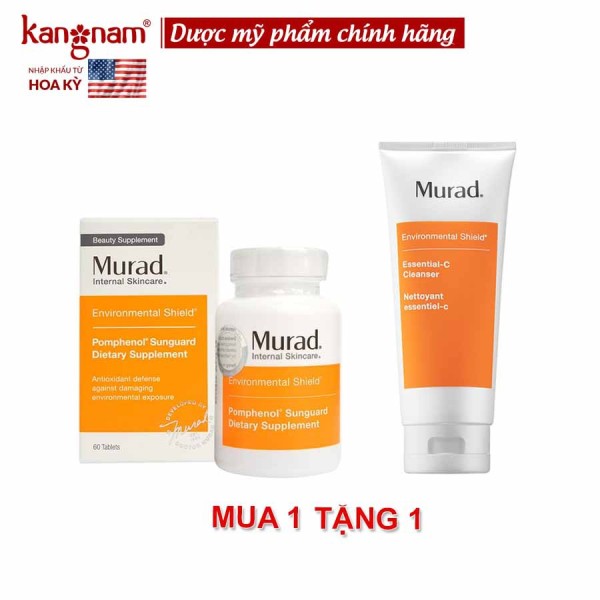Viên uống chống nắng Murad 60 viên tặng sữa rửa mặt c Murad 200ml, bảo vệ da khỏi tác động của tia tử ngoại mà còn là giải pháp hỗ trợ điều trị lão hóa cao cấp
