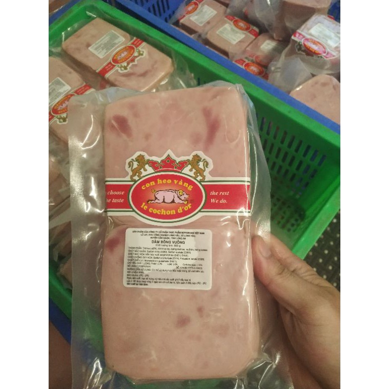 Dăm bông vuông - square ham - nguyên khối ( 1 kg/túi)