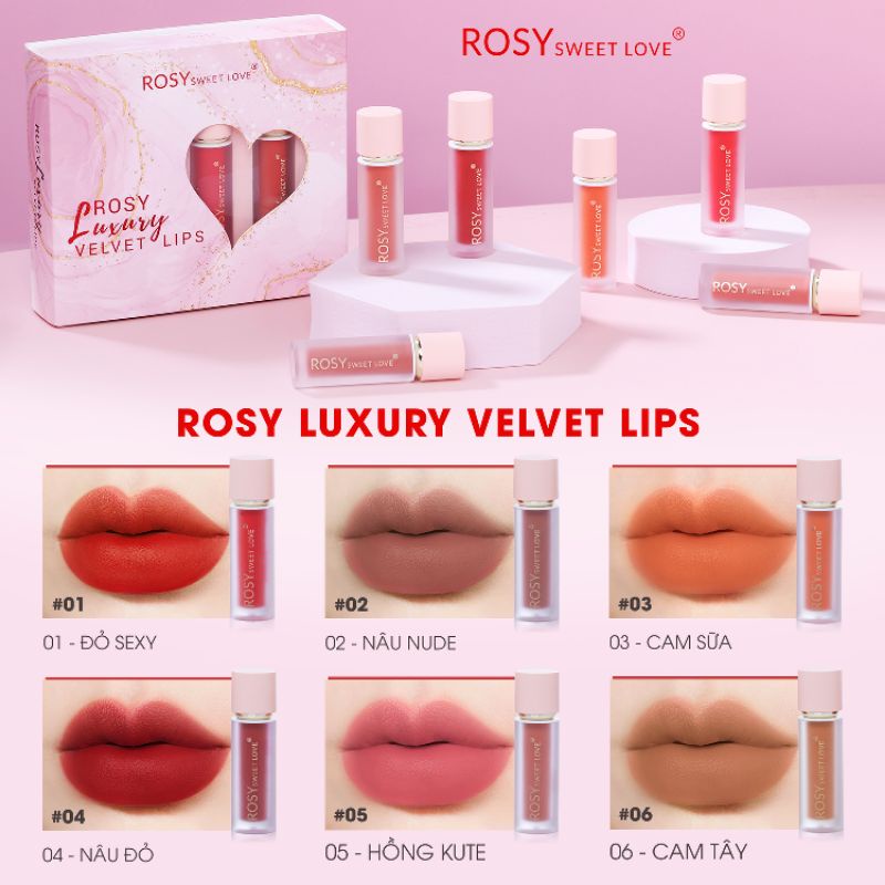 Son kem rosy chính hãng phiên bản rosy luxury lips lâu trôi mềm môi