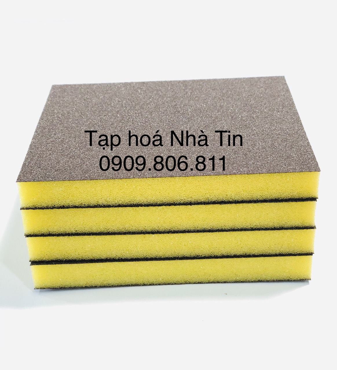 Combo 4 miếng mút xốp chà nồi, chà nhám 2 mặt 7983