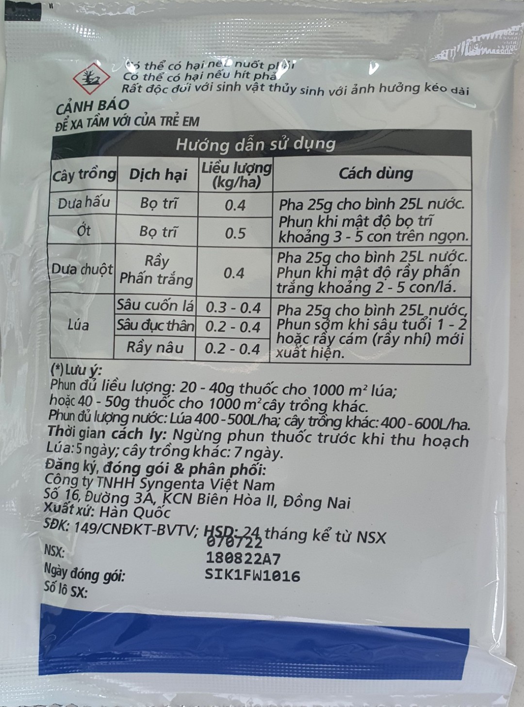 Thuốc trừ sâu MINECTO star 60WG.