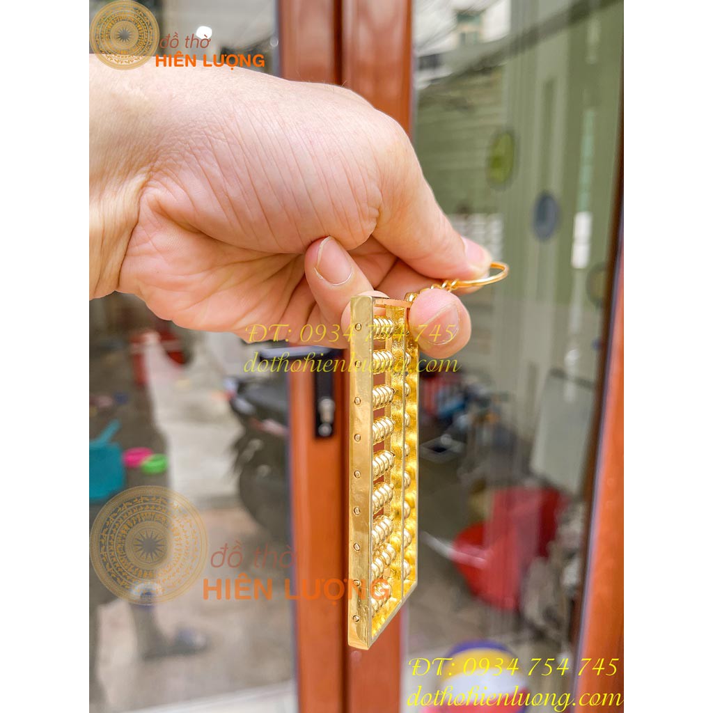 Móc Khóa Bàn Tính Bằng Đồng Phong Thủy