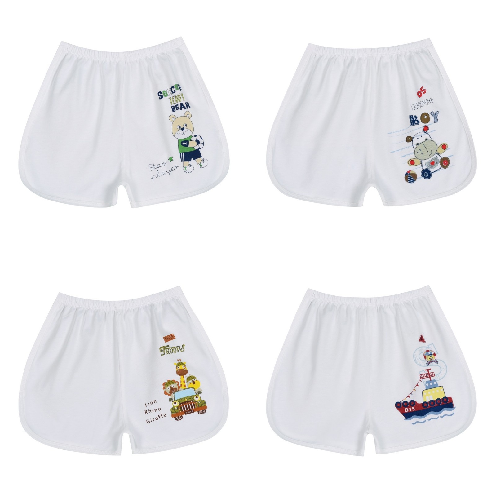 [Hello B&B] size bé 6-35kg Quần short viền trắng QL0594 HELLO B&B - HELLO BB - Hellobb cotton tự nhiên 100% mềm mịn mát | Mẹ và bé Kiddy And Mommy