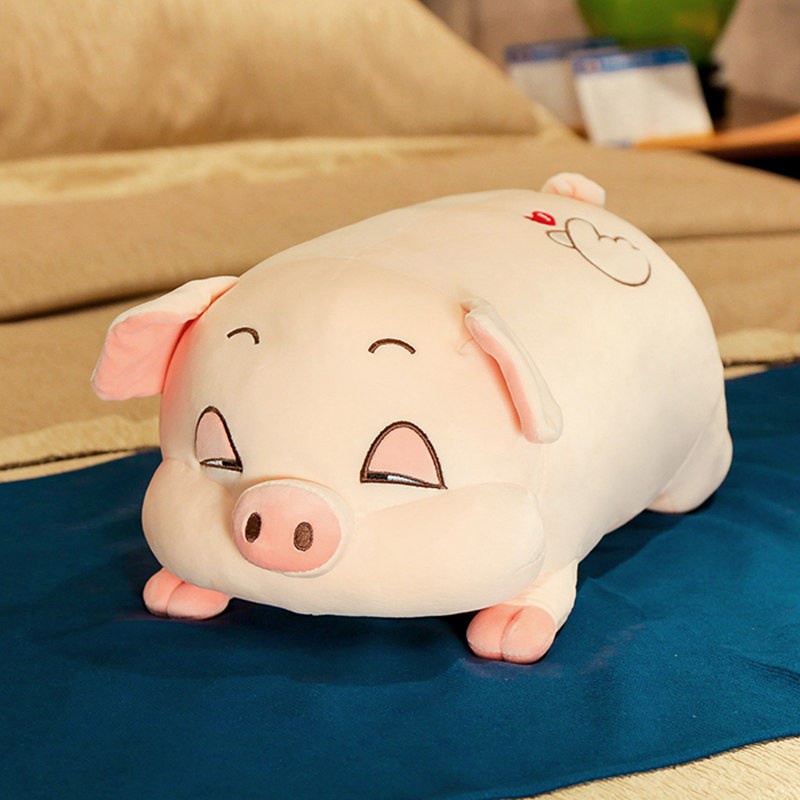 Gấu Bông, Gối Ôm Hình Thú Con Heo Béo Mắt Hí Cute, Thú Nhồi Bông Con Lợn Ngủ Béo Ú Size 40cm, 45cm, 80cm, 1m, 1m2 - SANBEO.VN