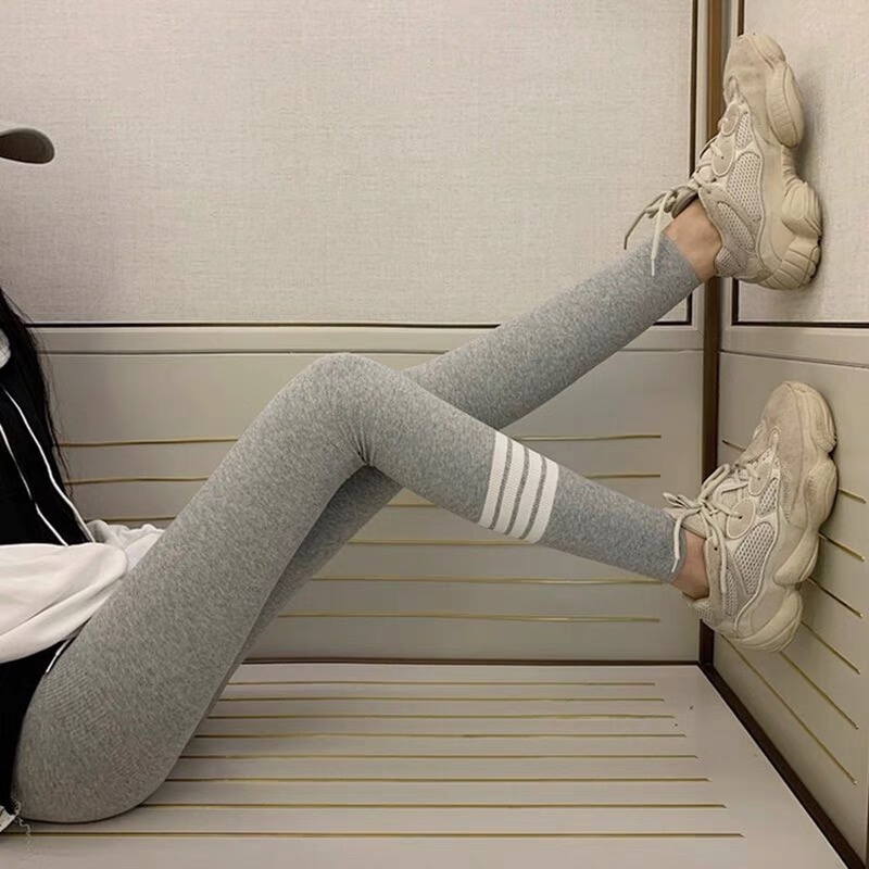 MS357 Quần legging thun tăm sọc ngang cá tính