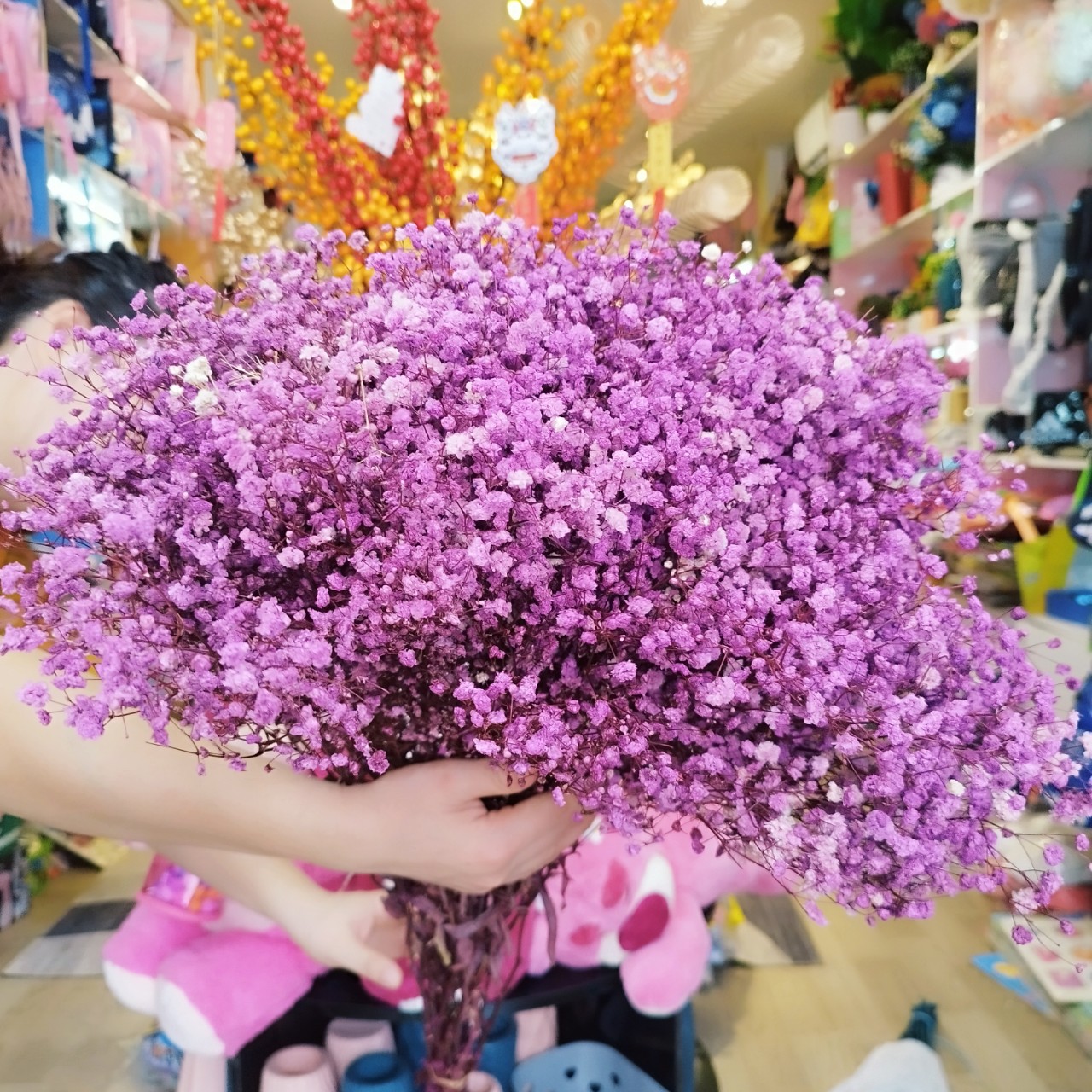 Beautiful large size 5-7 branches baby dried flowers full size-decor-vase-dried flowers for cafe, lemon tea, milk tea, pub