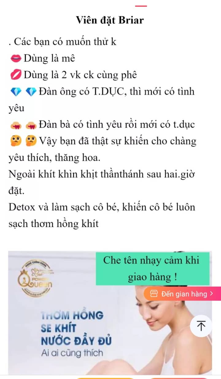 Viên đặt se khít âm đạo Briar pk ( Tặng dung dịch vệ sinh thảo mộc 37)