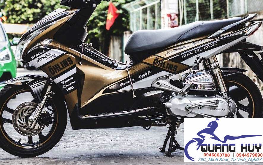 Tem Trùm Airblade Đen Vàng Đồng,Team Decal AB 2011 Ohlins
